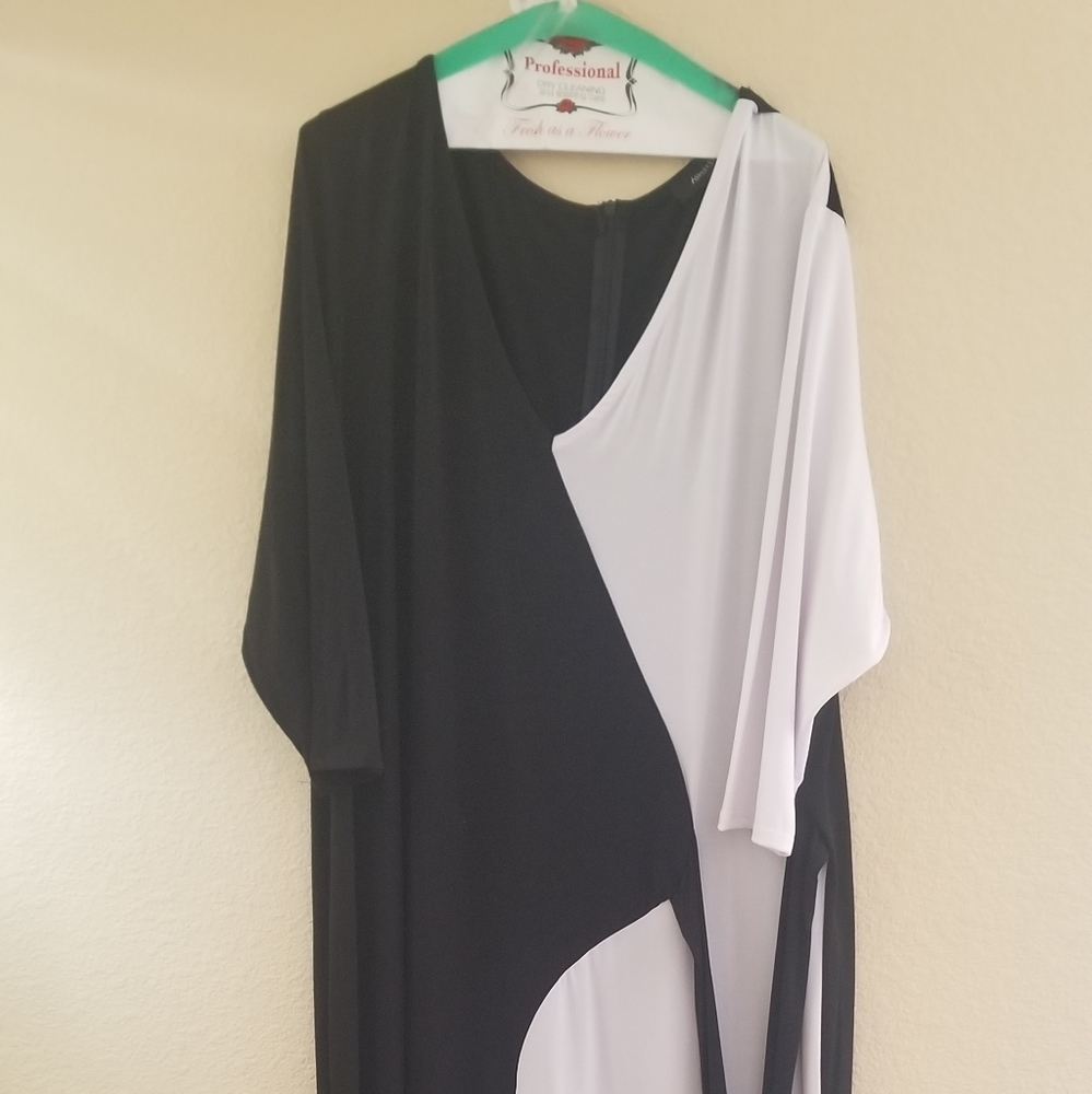Black and White Belted Jumpsuit